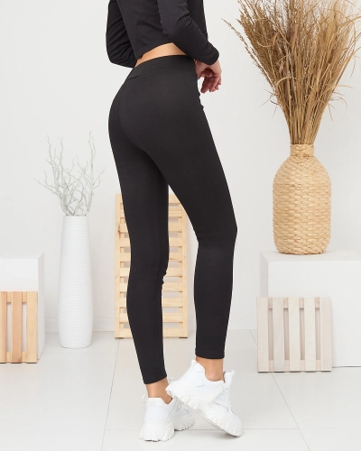 Black insulated women's leggings- Clothing