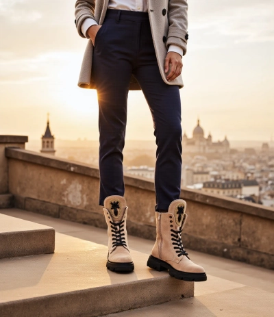 Royalfashion Eco-suede kvinnenes arbeiderstøvler Moxox