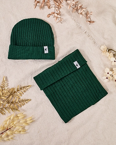 Royalfashion Winter set universal - beanie hat with a neck warmer