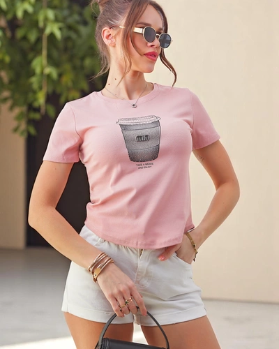 Royalfashion Naiste puuvillane t-särk rhinestone printimisega