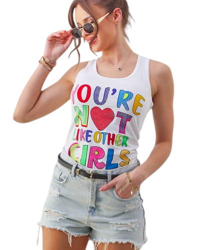 Royalfashion Women's Cotton Tank Top with Straps and Unique Prints