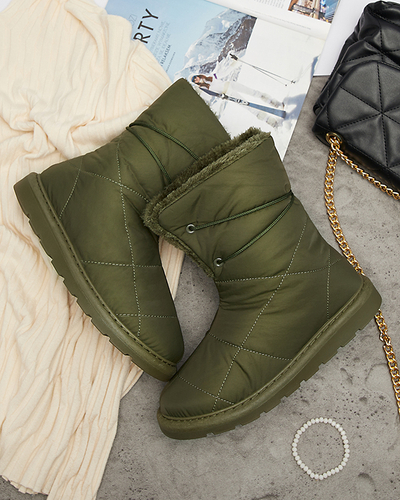 Dark green women's shoes a'la snow boots Amirfu- Footwear