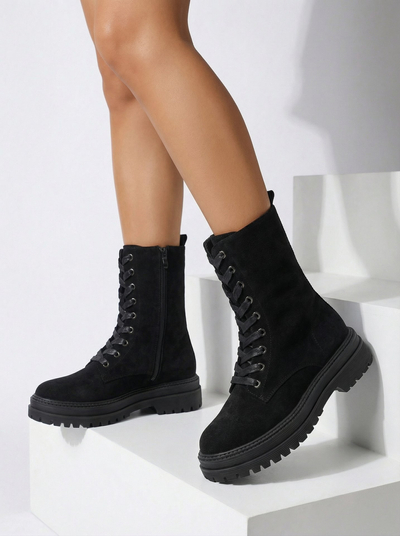 Women's Eco-Suede Worker Boots Molistea