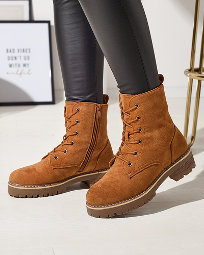 Brown women's trapper boots Priviea - Footwear