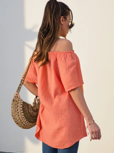 Royalfashion Women's cotton blouse a la Spanish with decorative buttons