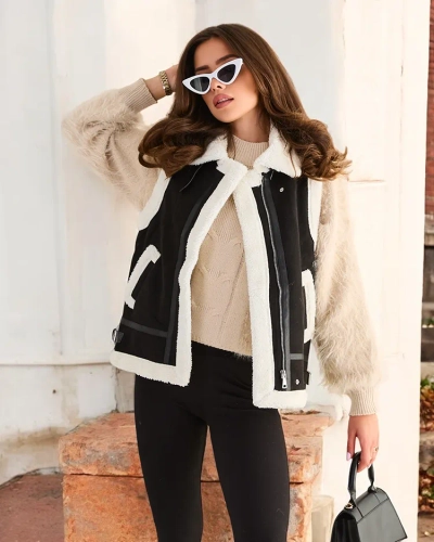 Royalfashion Women's vest with fur