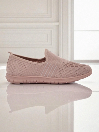 Naiste Aelia roosad kangast kingad, mugavad madala kontsaga mokassiinid