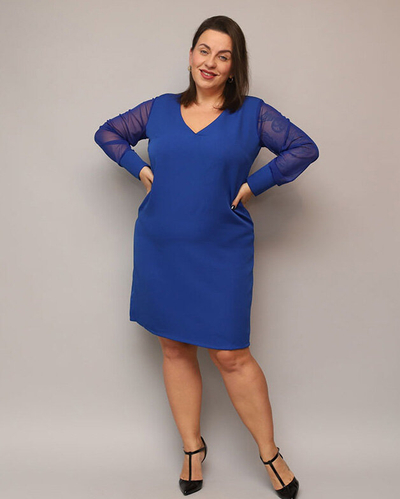 Kiiltav põlvepikkune kleit rohelises PLUS SIZE- Rõivad