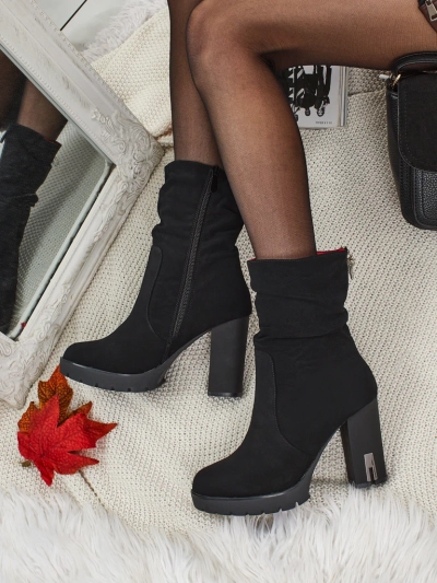 Women's Nivarelle Matte Faux Leather Heeled Ankle Boots