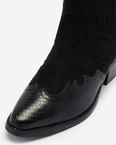 Черные ковбойки на низком каблуке Zirras