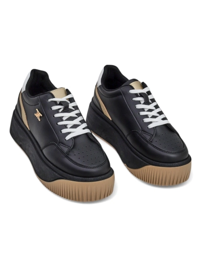 Hypatia Nero women's eco-leather platform sneakers 5 cm