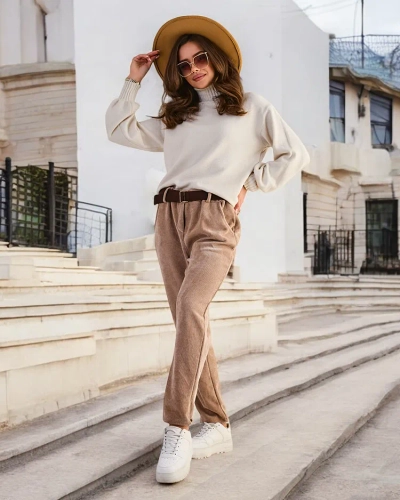 Royalfashion Simple women's corduroy-like trousers