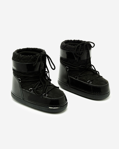 Royalfashion Black women's snow boots with welt Yevnoiela