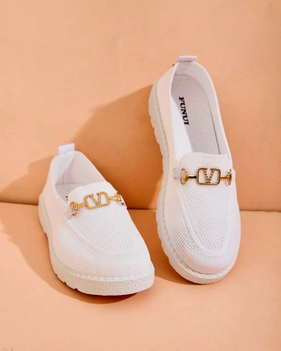 Royalfashion Naiste kangast mokassiinid kuldse kaunistusega Erticae