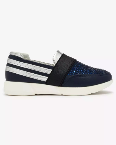OUTLET Royalfashion mereväe-mustad laste slip-on tossud Ciarala