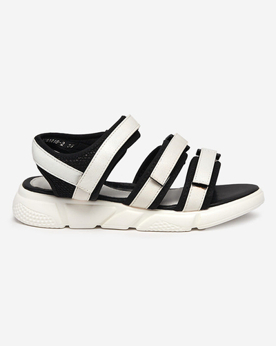 Tüdrukute takjakinnitusega sandaalid valges Mumin-Shoes