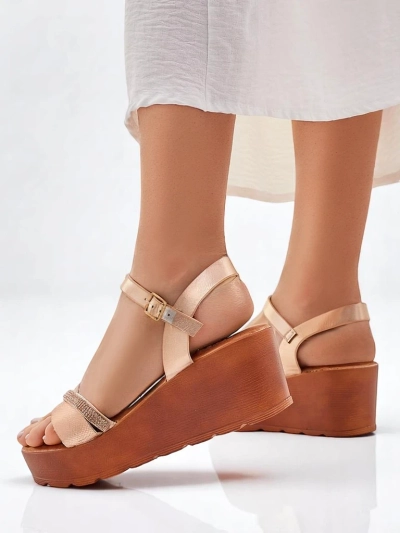 Женские wedges-сандалии Royalfashion с Rhinestones и блестками Aurora Glow