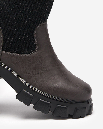 Mustad ja pruunid kõrge libisemisega saapad naistele Alerpi- Jalatsid