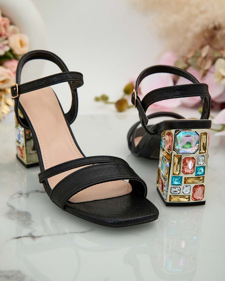 Royalfashion Naiste Solepte rhinestone post sandaalid