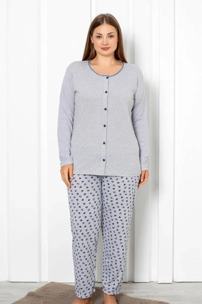 Royalfashion Women's cotton 2-piece pajama with hearts PLUS SIZE