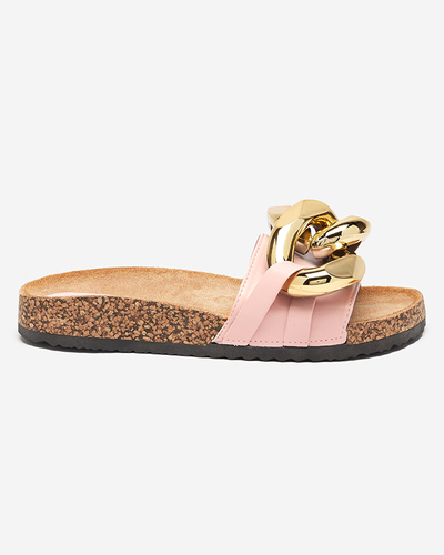 Ladies' pink slippers with a Sofig- Footwear decoration