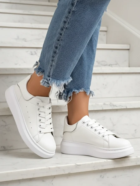 Valged sporditennised Athena öko-nahast