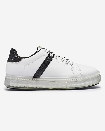 Женские спортивные кроссовки белого цвета с черными вставками Asxa- Footwear
