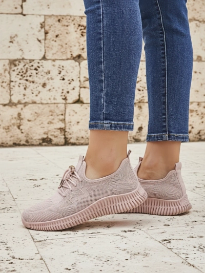 Aurelia Rosa – женские спортивные туфли Royalfashion из ткани, розовые, на плоской подошве