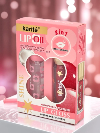 Glitter Lip Gloss and Clear Lip Gloss 2in1 Wine Room