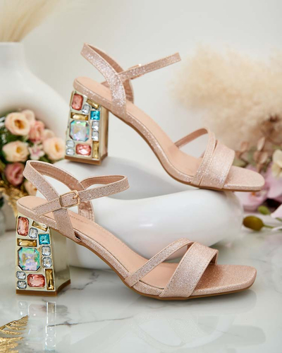 Royalfashion Naiste Solepte rhinestone post sandaalid