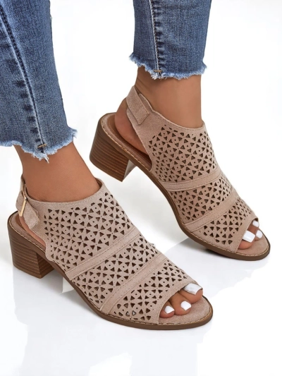 Royalfashion Women's Elira Openwork Low Heel Sandals
