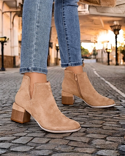 Helepruunid naiste saapad väljalõikega Geransa - Jalatsid