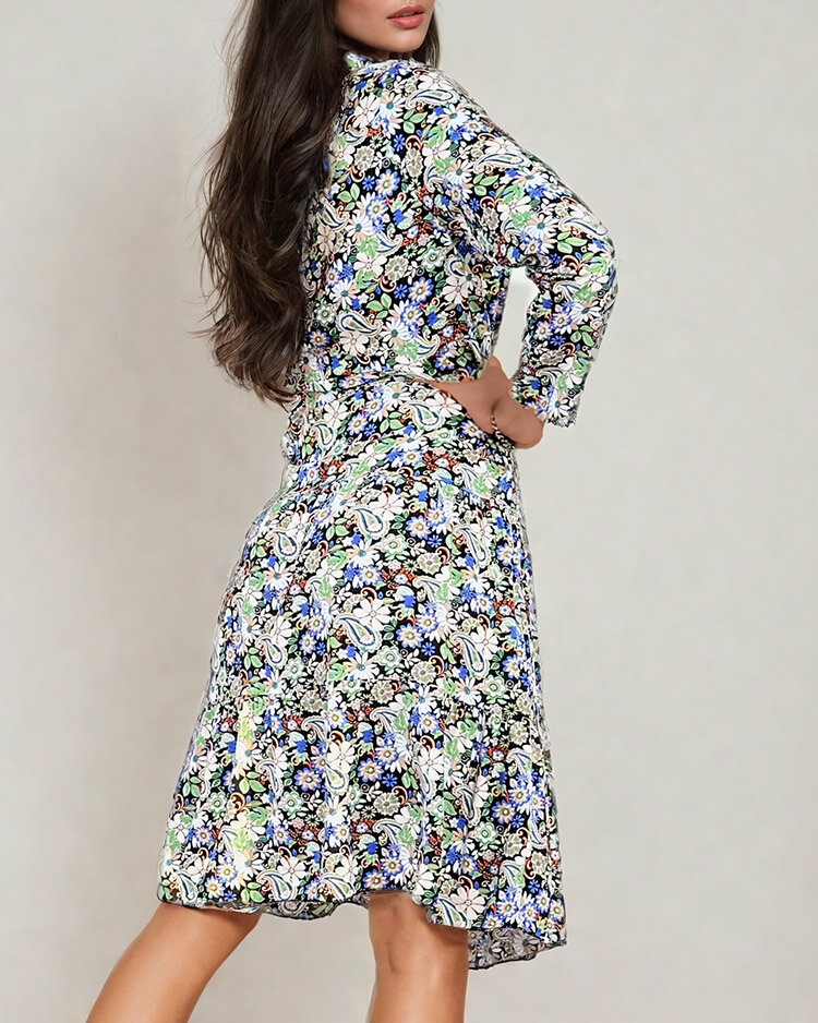 Royalfashion Naiste midi-mustriline kleit