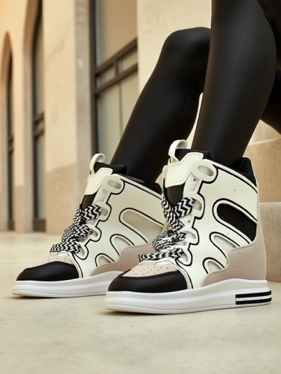 Royalfashion High sports shoes for women with hidden wedge Oblaffi