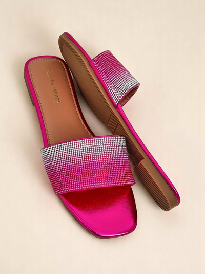 Royalfashion Women's Flip-Flops with Zircons ShinyGlow