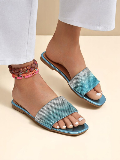 Royalfashion Women's Flip-Flops with Zircons ShinyGlow