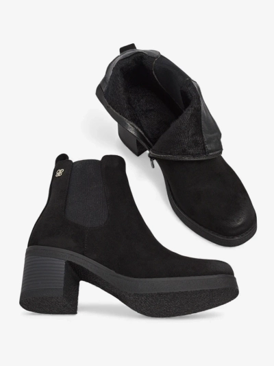 Women's eco-suede ankle boots on a block heel Arsh