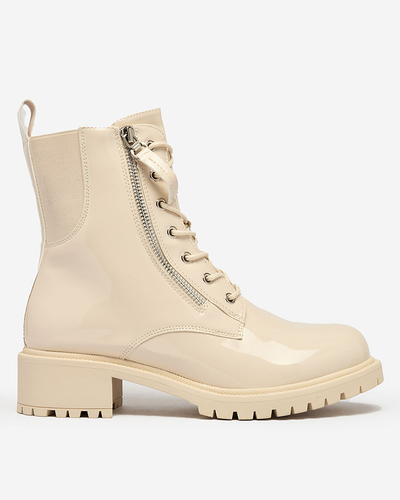 Royalfashion Бежевые женские сапоги-багги из экокожи Седдага