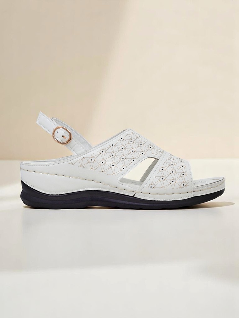 Royal Fashion Women's comfortable and chic sandals with a low wedge heel