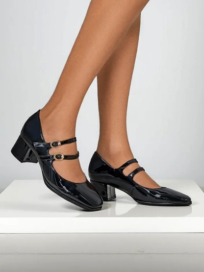 Royalfashion Lakaeritud naiste pumps plokkninal rihmadega Weyy