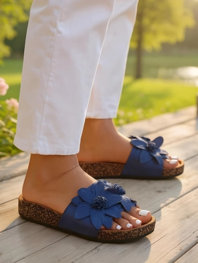 Royalfashion Women's sandals with flowers Foules