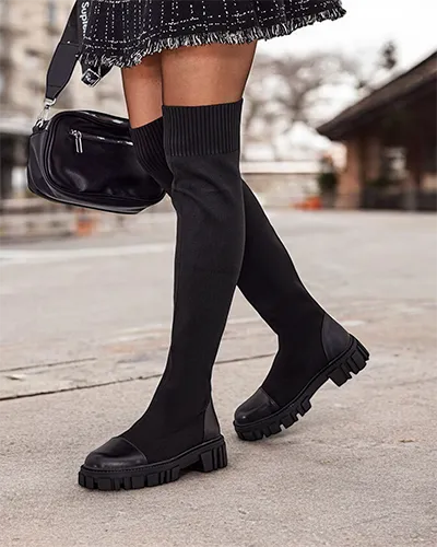 Royalfashion Women's slip-on Bison boots