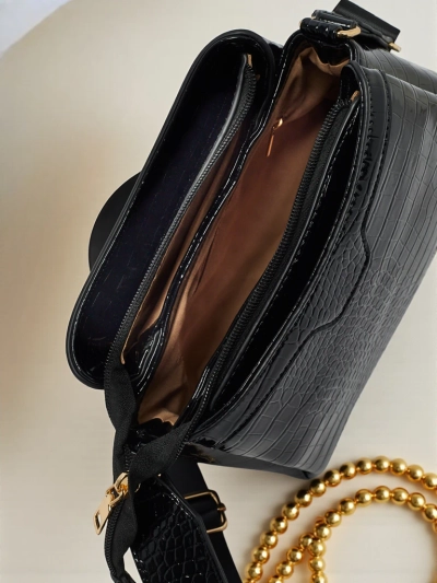 Patent Leather Small Women's Eco-Leather Bag Midnight Fern