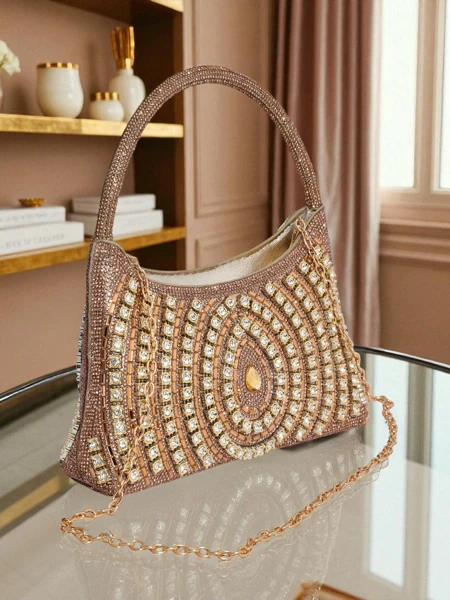 Royalfashion Women's Clutch Bag with Zirconia Sova Glint