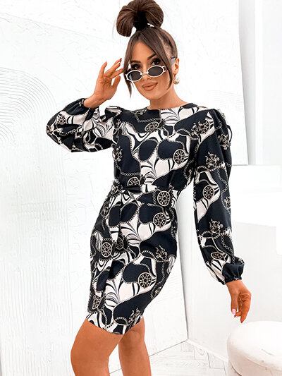 Royalfashion naiste dekoratiivse trükiga kleit