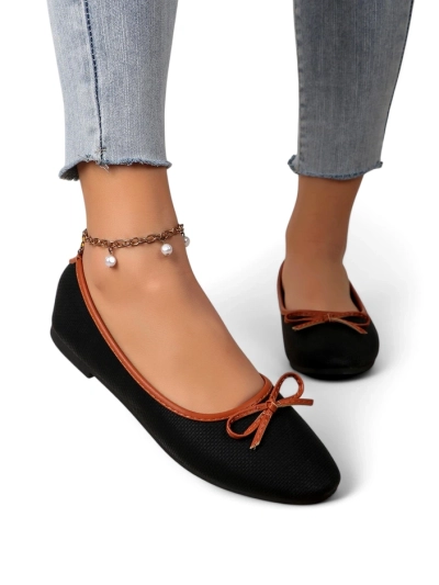 Royalfashion Women's ballet flats with glitter and a bow Aramie