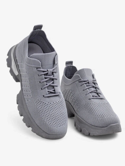 Женские кроссовки Atenea Light серые тканевые на плоской подошве 4,5 см