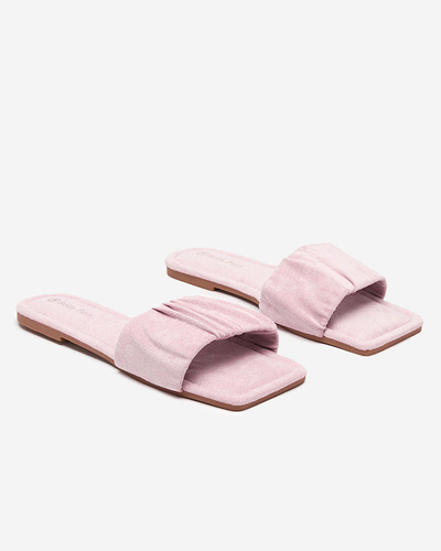 Women's purple eco-suede flat sandals Nesico - Footwear
