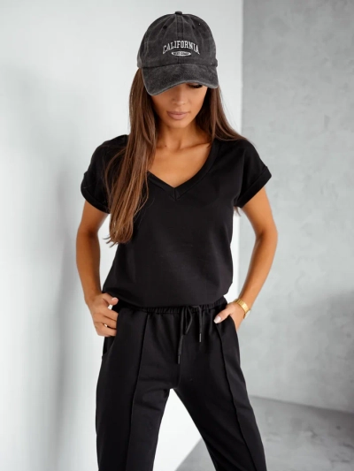 Royalfashion Женский хлопковый повседневный комплект с короткими рукавами