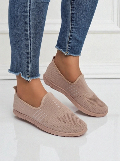 Naiste Aelia roosad kangast kingad, mugavad madala kontsaga mokassiinid